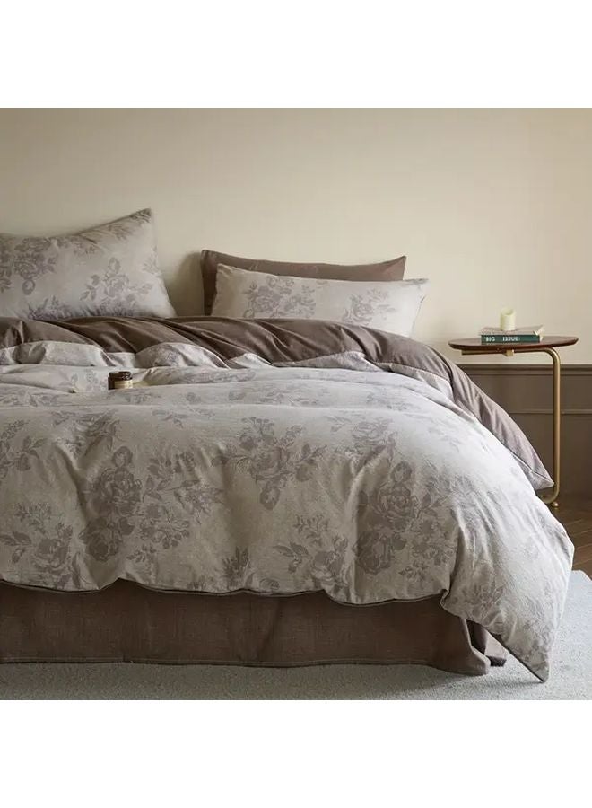 Vintage Floral Duvet Cover 59x79 Inches Soft Linen Zipper Closure Machine Washable - Image 2